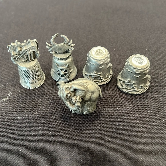 Pewter Souvenir Thimbles -bundle 5 - Picture 1 of 6